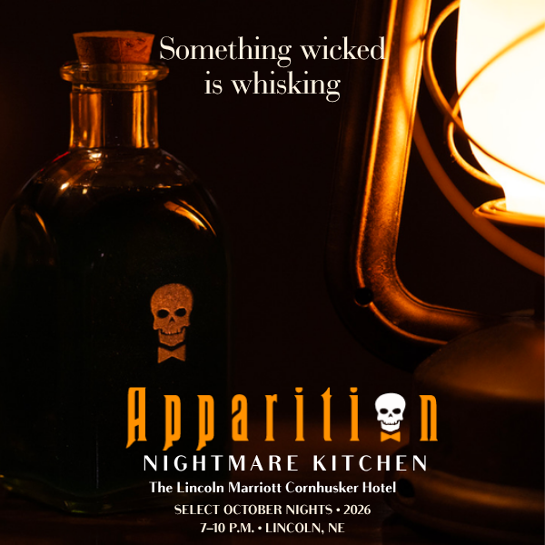 Nightmare Kitchen announcement: Something wicked is whisking. The Lincoln Marriott Cornhusker Hotel. Select October nights in 2026, 7–10 p.m., Lincoln, Nebraska.